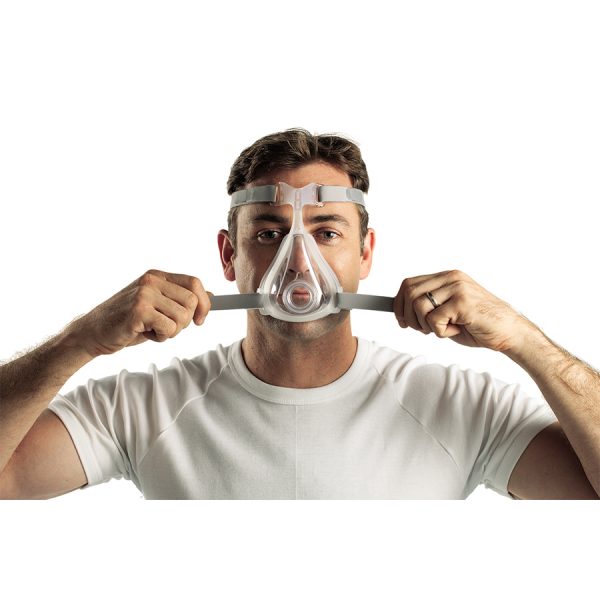 Masque facial CPAP Quattro Air Resmed - installation homme - Promédic senc Joliette